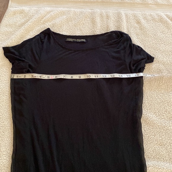 All Saints beautiful black t-shirt dress/coverup with sheer on sides & bottom. - Picture 8 of 10